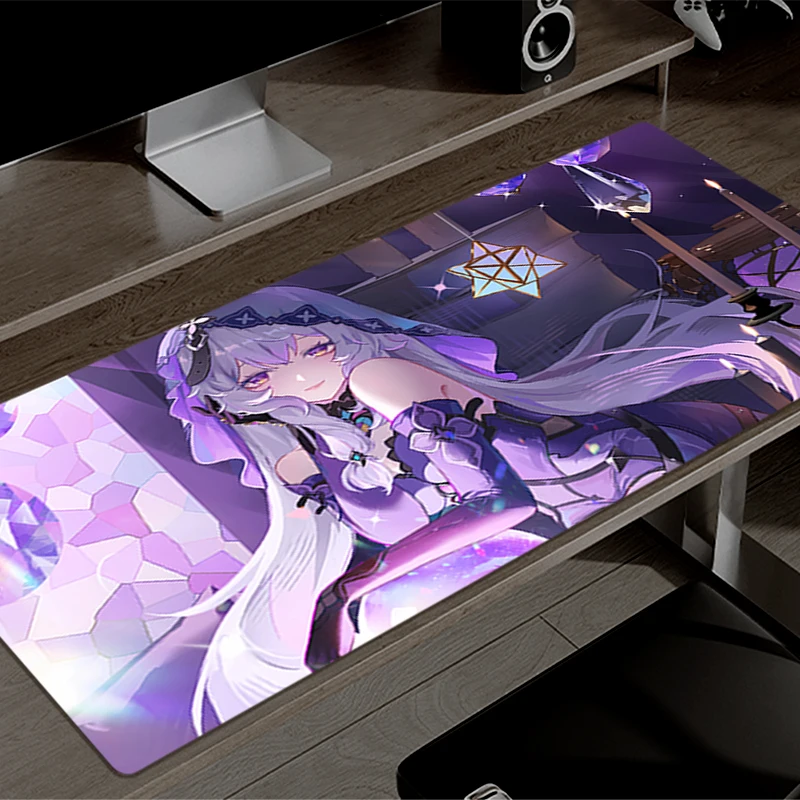 Mouse Pad Honkai: Star Rail Black Swan Rubber Edge locking mousepads Game play mats notebook computer Pad table mat PC carpet XL