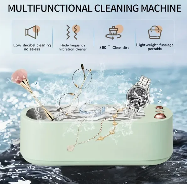 High-Frequency Vibration USBRechargeable Eyeglass Cleaner with Digital Display Portable DeepCleaning for Glasses