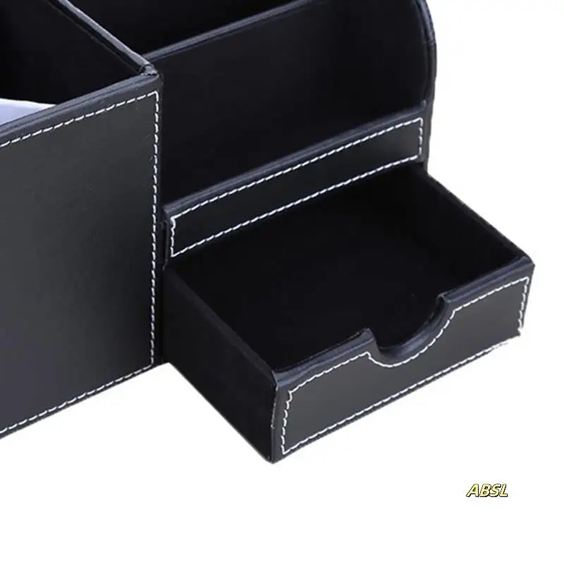 

1Pcs PU Leather Multi-Function Desk Stationery Organizer Storage Box Pen/Pencil,Cell Phone, Business Name Cards Remote Control H