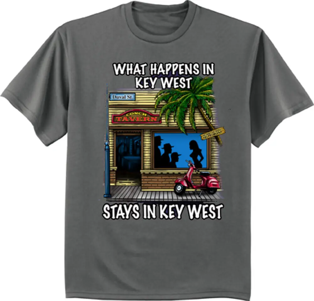 What Happens In Key West T-shirt Funny Mens Graphic Tee For Men Clothing Women Short Sleeve Tees