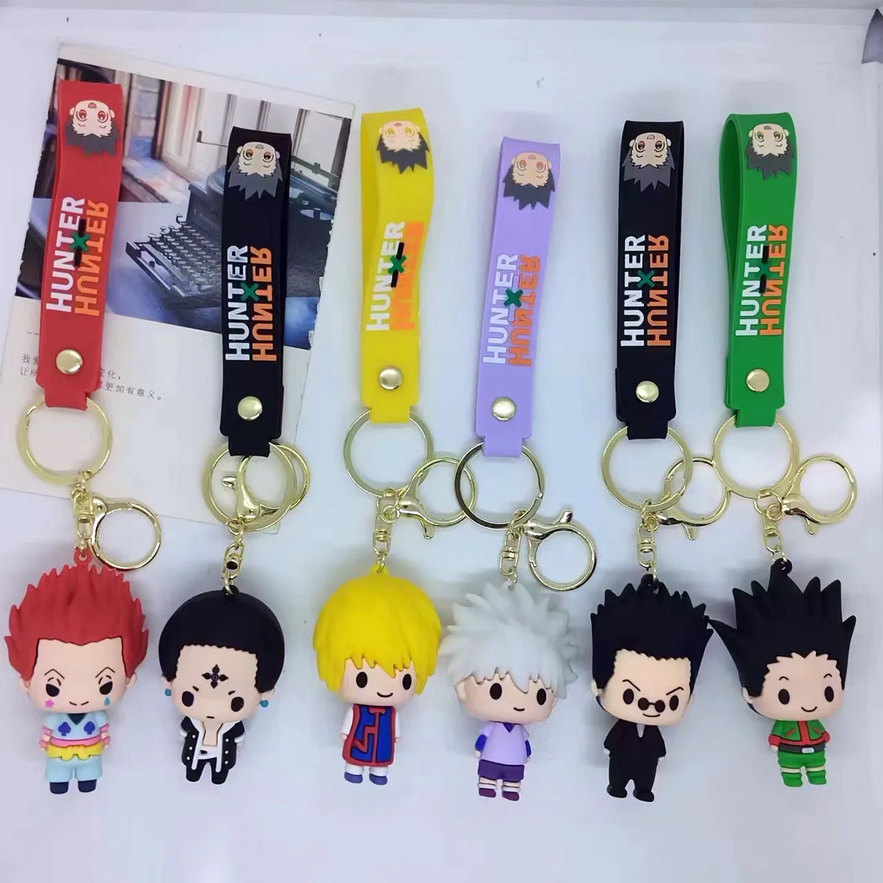 

New mode Keychain Cosplay Killua Kurapika Keyrings Resin Pendant Car Bag Key Chain