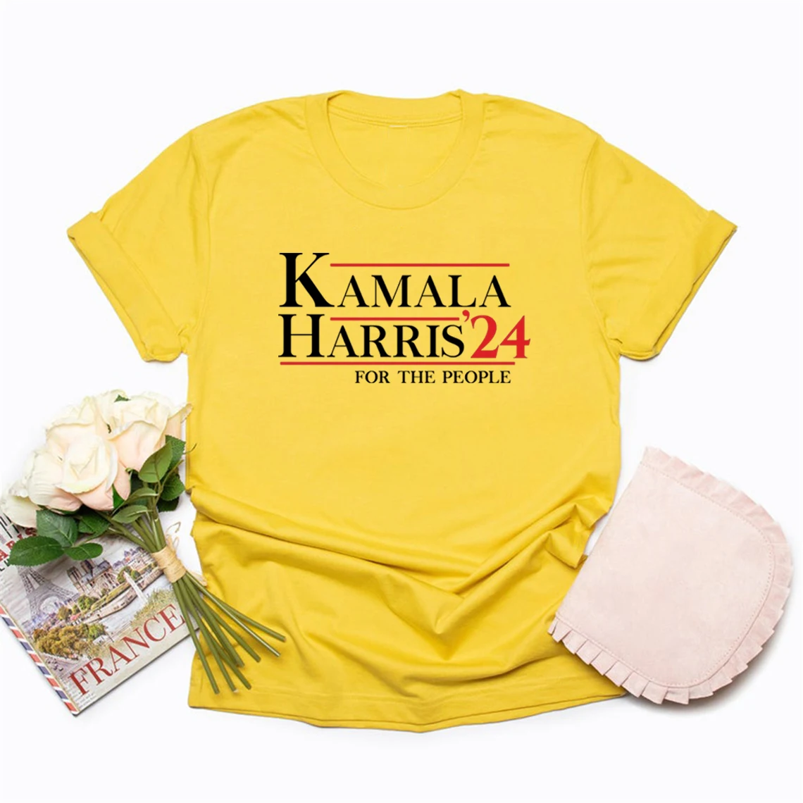 Kamala Harris 24 for The People T-Shirt Madam President Kamala Harris 2024 Tshirt Short Sleeve Graphic T Shirts Streetwear Tops