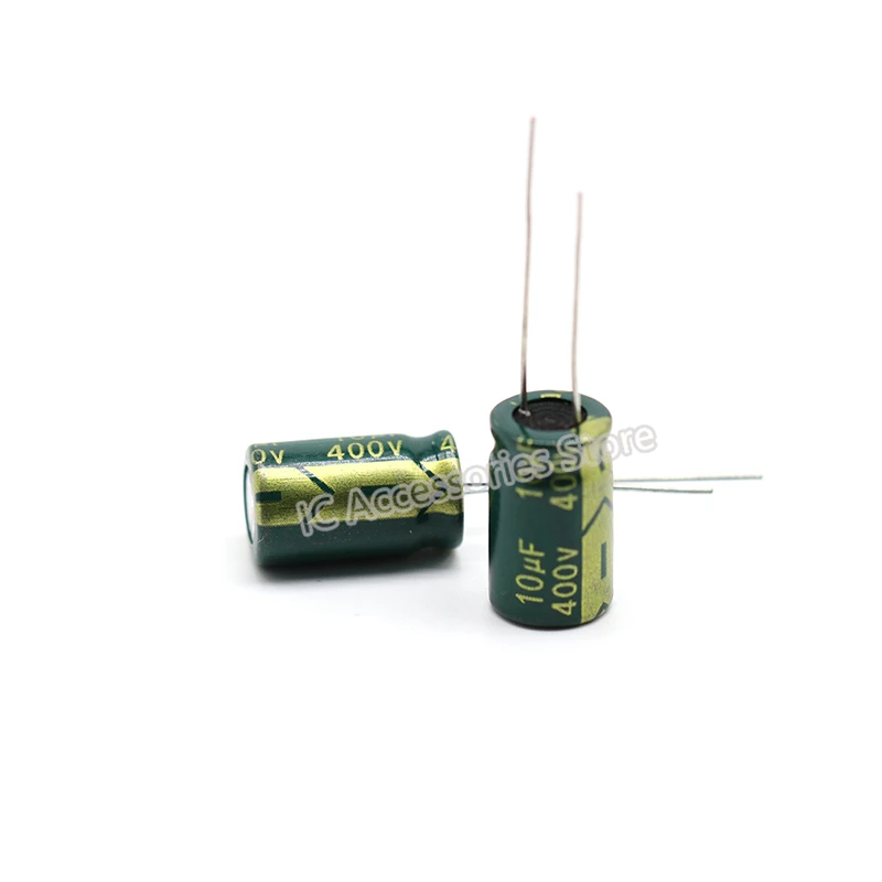 30pcs 400V10UF volume 8X12MM electrolytic capacitor high frequency low resistance LED drive power filter 10UF400V