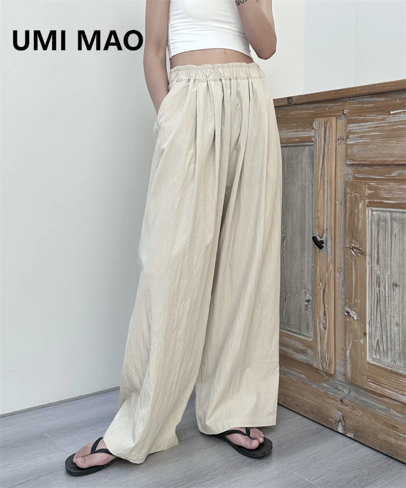 

UMI MAO Yamamoto Dark Casual Pants Women's Spring Summer Straight Tube Floor Towers Quick Drying Thin Pant Men's Women's Y2K