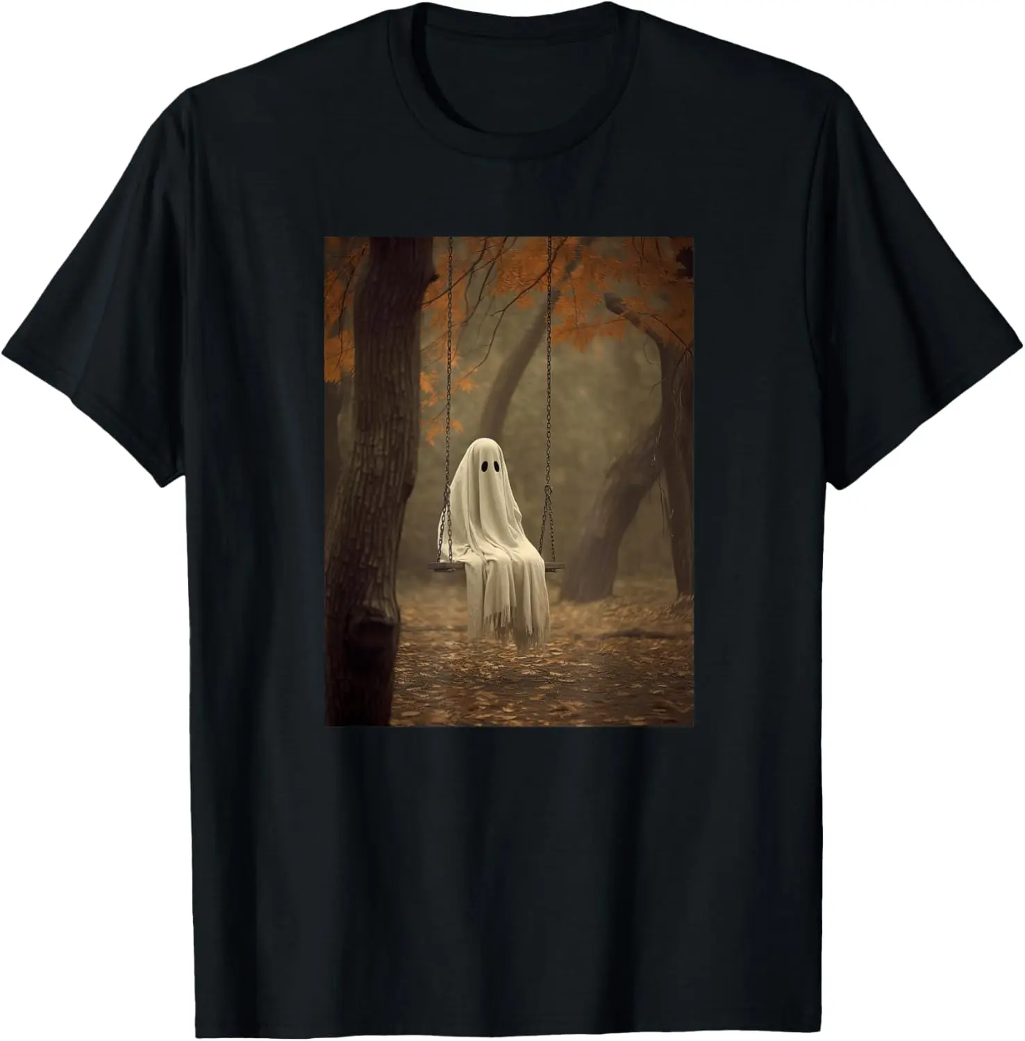 

Swinging Ghost On A Swing Forest Vintage Victorian Horror T-Shirt