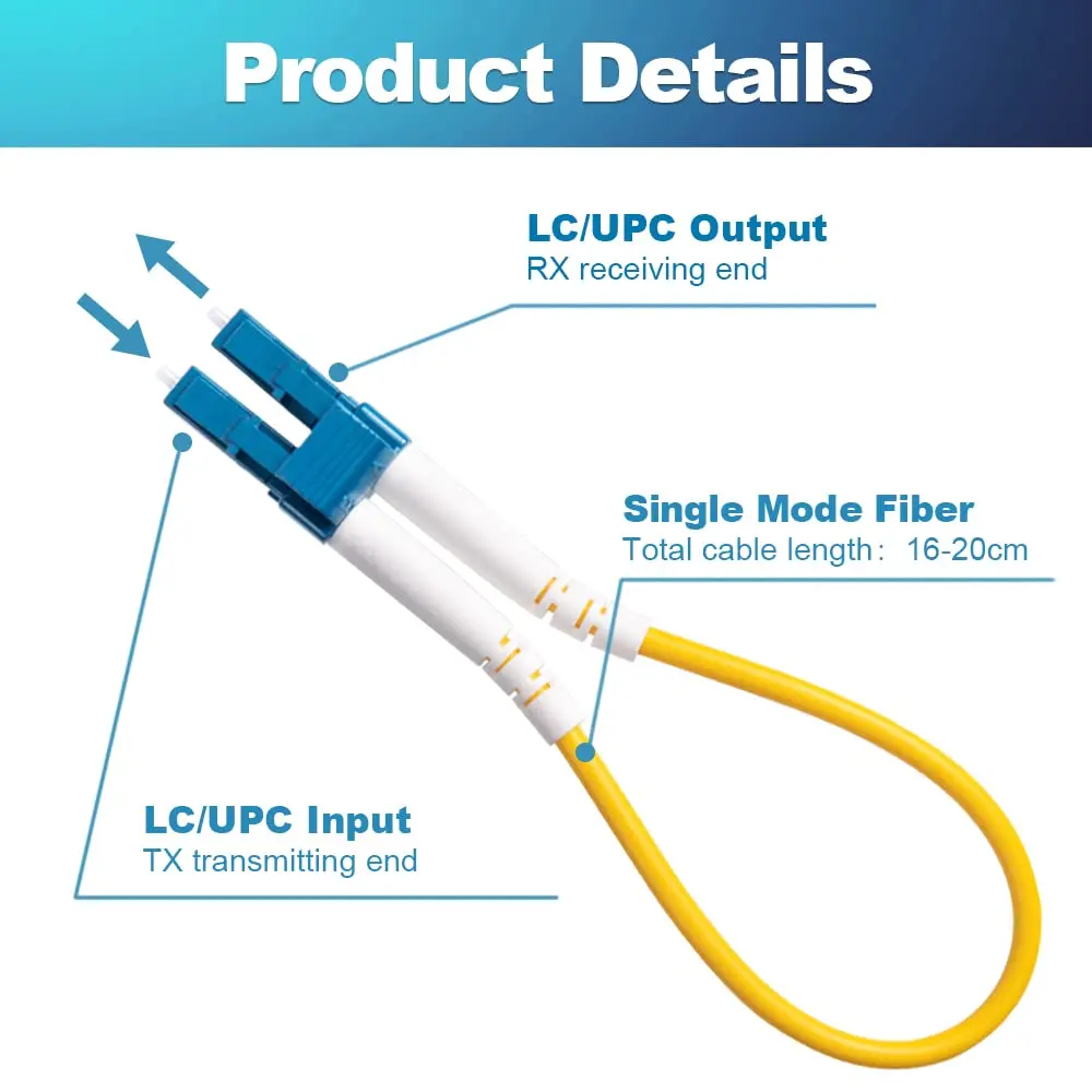 Imagem -04 - Loopback Plug Tester para Fibra Óptica Duplex Loop Ring Cabo Adaptador Modo Único lc Upc