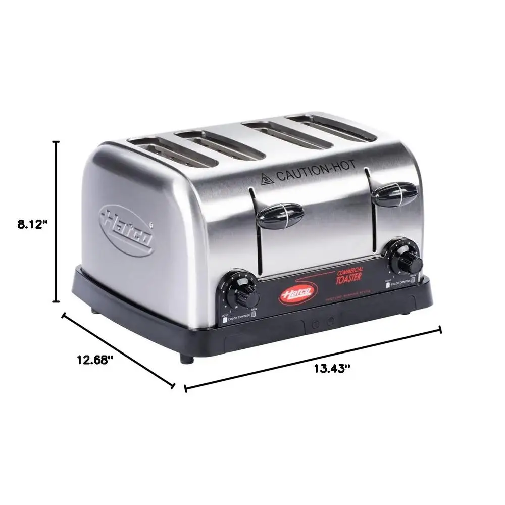 Electric 4-Slot Toaster Commercial Bread Bagel Warmer Removable Crumb Tray Self-Centering Slots Manual Controls High Efficiency