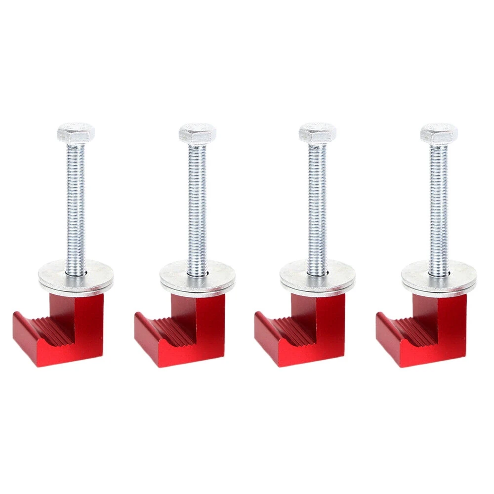 Pickup Truck Tool Box Tie Downs Aluminum J Hook Crossover 4 Pack Red