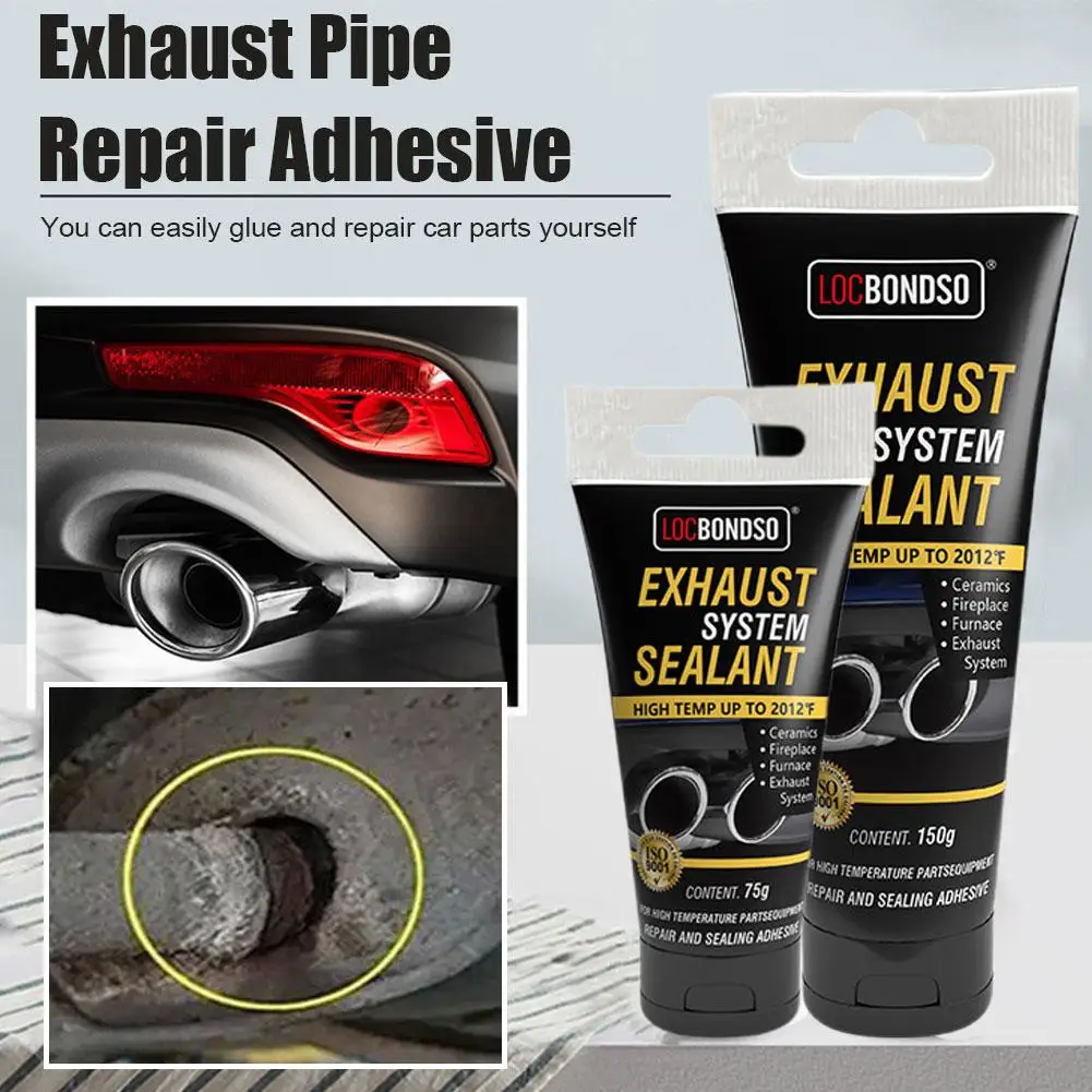 Car Exhaust Paste System Pipe Repair Kits High Temperature 1100C Tailpipe Muffler Adhesive Sealant Cement Sealer To Crack Tool