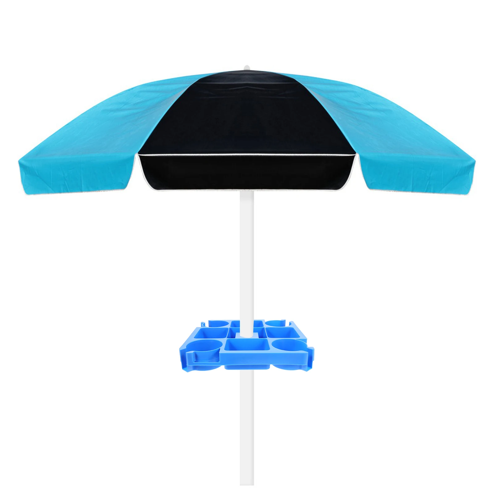 

1 set 1 Set Outdoor Umbrella Table Tray Beach Drink Holder Pool Side Snack Compartments Sunglasses Holes Phone Slots Portable