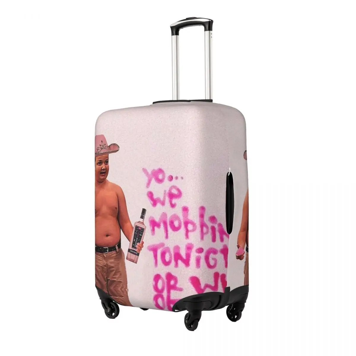 

Gibby Pink Cowboy Hat Mobbin Or What Suitcase Cover Protection Elastic Travel Luggage Protector Covers for 18-32 Inch