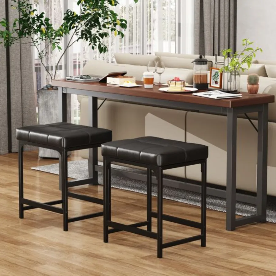 

2 Pack Vanity Stool Chair Makeup Stool Faux Leather Vanity Stool Modern Foot Stool for Vanity Makeup Living Room Bedroom and En