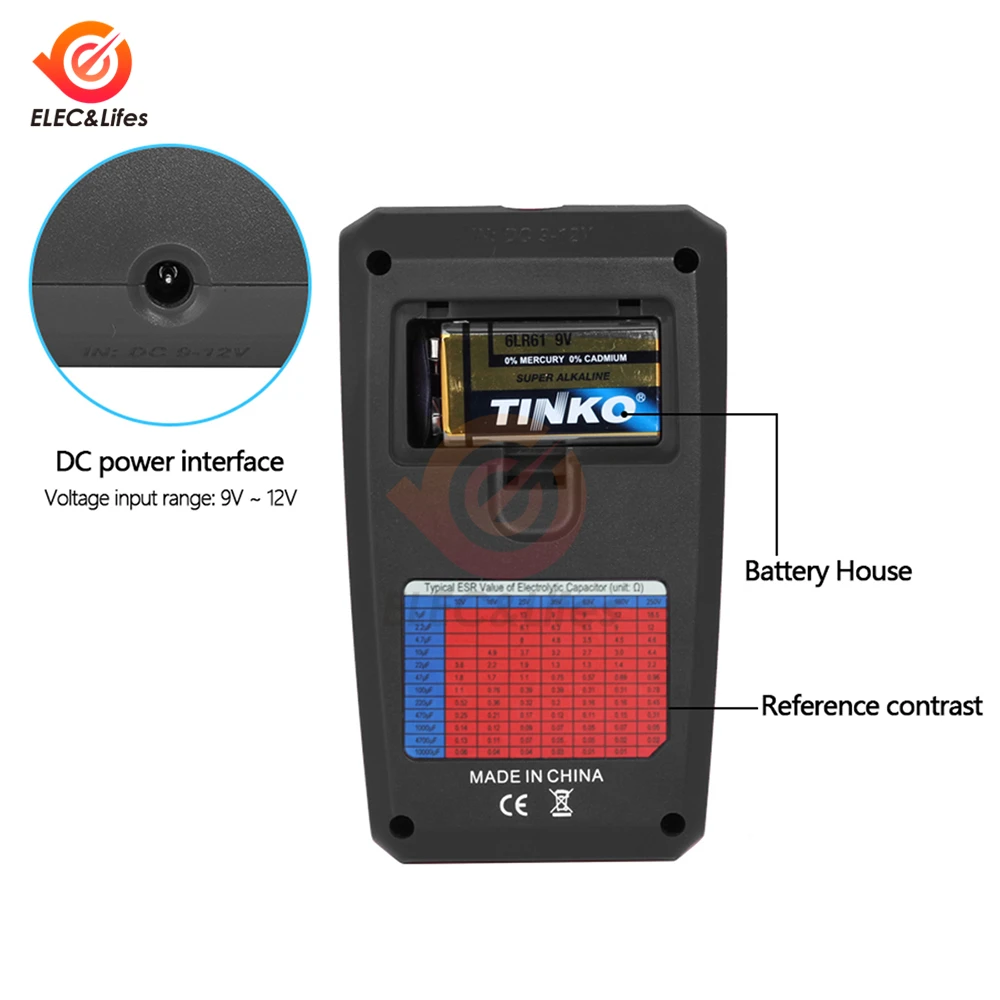Imagem -06 - Multi-purpose Smart Transistor Tester Esr Smd Esr02pro Diodo Triode Capacitância Resistor Medidor Medidor Lcd Mos Pnp Teste Npn Esr02