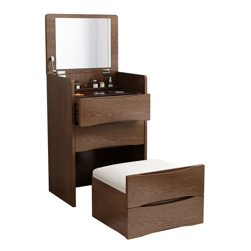Solid wood dresser, bedroom modern simple small flip-top makeup table, bedside table, chest