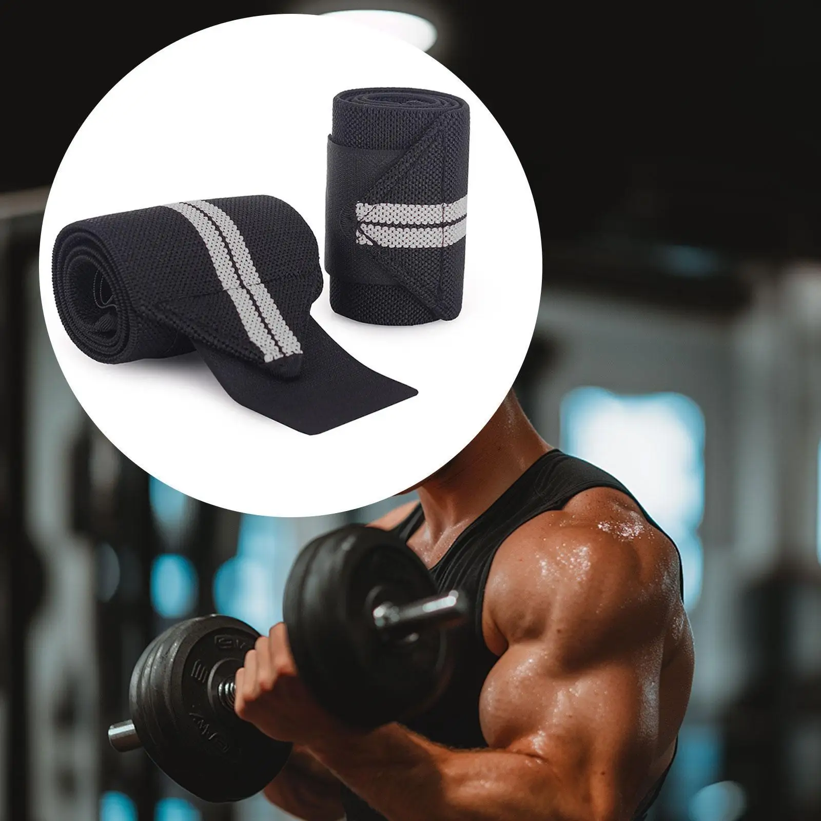 4x اللياقة البدنية الصالة الرياضية المعصم التفاف ضمادة عالية مرونة المعصم دعم الأشرطة للتمرين الجمباز رفع الأثقال تدريب القوة #4