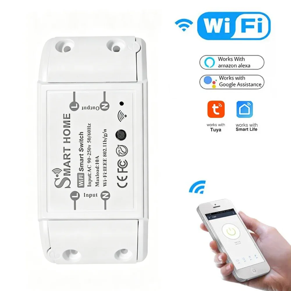 WiFi Switch DIY MINI Smart Home Switch Relay Module Works with Tuya Smart Life App Wireless Voice Remote Control Timer Switch Al