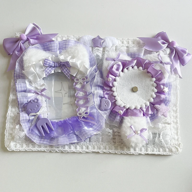 Luxury Lace Cosplay Ita Bag Insert Board , Handmade Ribbon Badge Display Board Accessories,badge Clear Collector Decoration