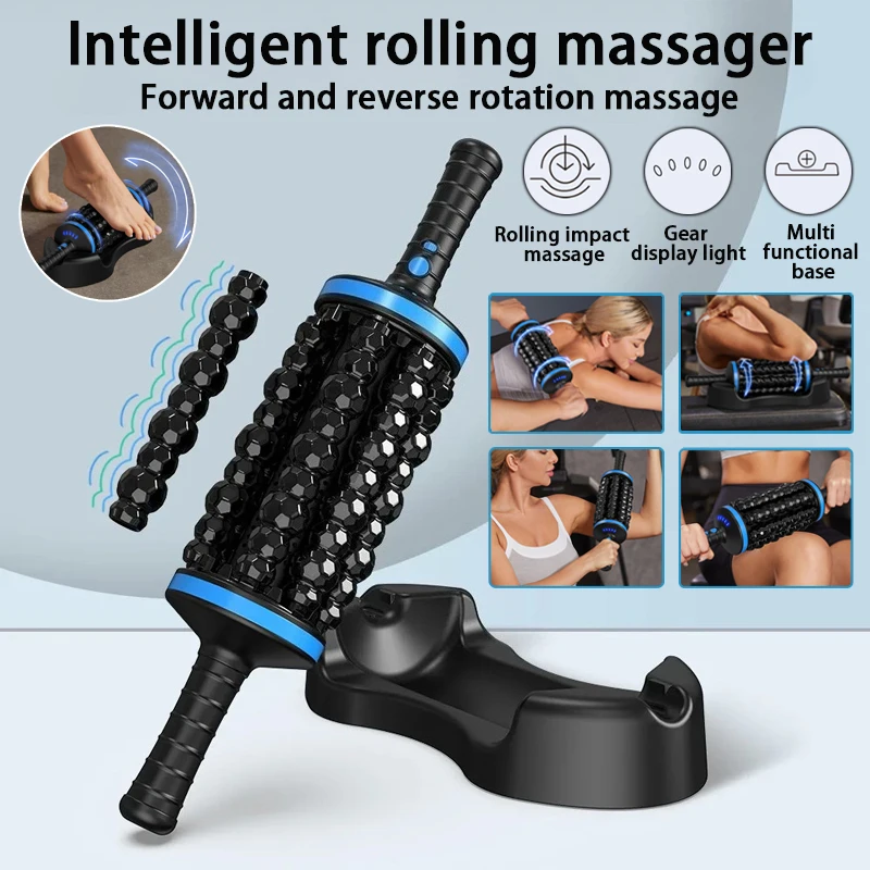 

Новый электрический вращающийся портативный тренажерный зал, перкуссивная терапия, перезаряжаемый расслабляющий массажер для мышц, роликовый 5-уровневый массажер для фасции