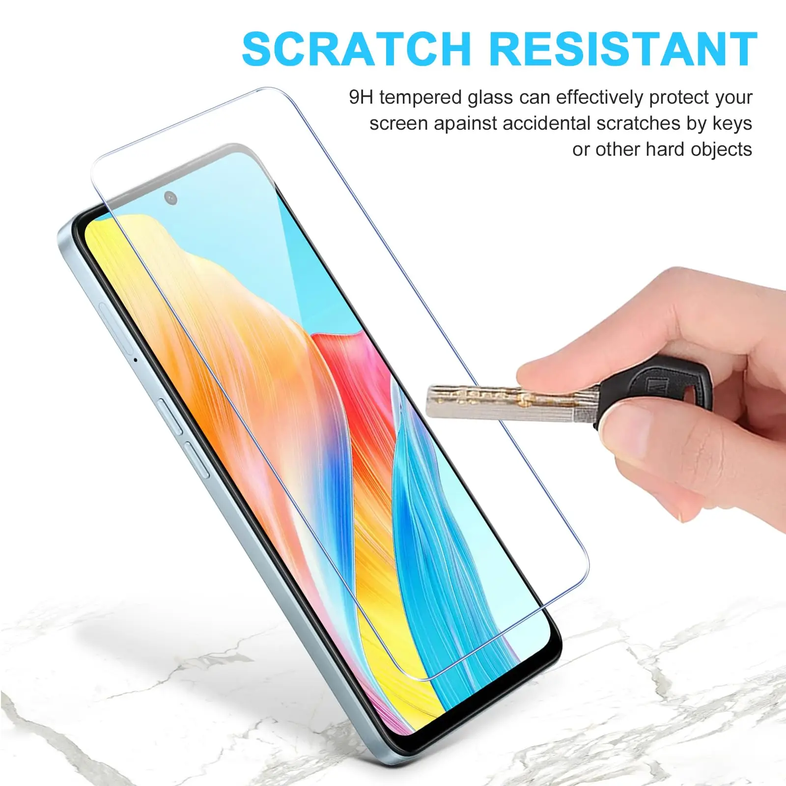 Screen Protector for OPPO A98 5G Tempered Glass Crystal HD 9H Transparent Anti Scratch Case Friendly Mica High Aluminum