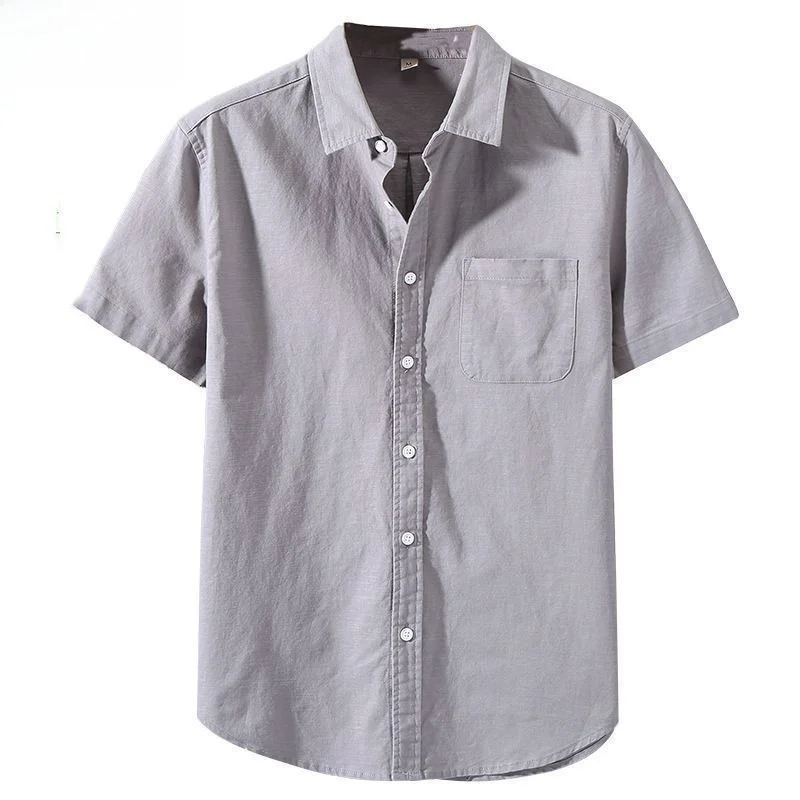 

Trendy Linen irt Men's Summer Thin Loose Casual Linen ort Sve irt Trendy Haome Cotton Linen Top for Middle-Aged Men