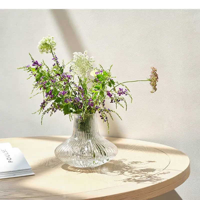 Minimalism Transparent Glass Vase Desk Decoration Floral Vases Hydroponics Flower Pots Decorative Arrangement Home Decor
