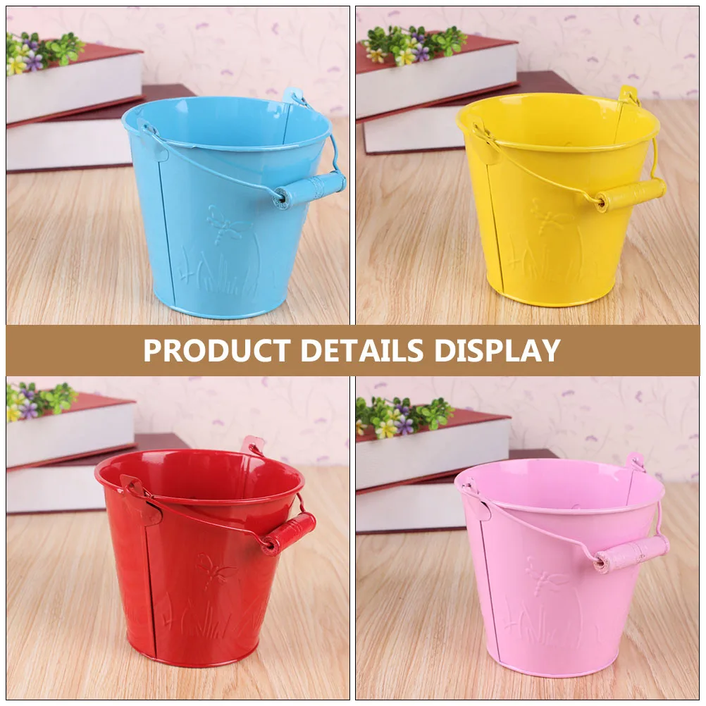 6 Pcs Children's Beach Bucket Gift for Kids Toy Sand Wooden Handle Mini Creative Kid's