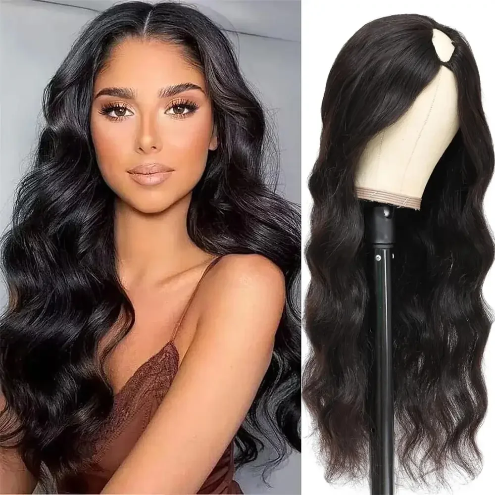 Human Hair Wigs V Part Wig Natural Body Wave Black Wigs For Women Brazilian Remy Hair No Shedding Wig 10-32 Inches Upgrade Wig