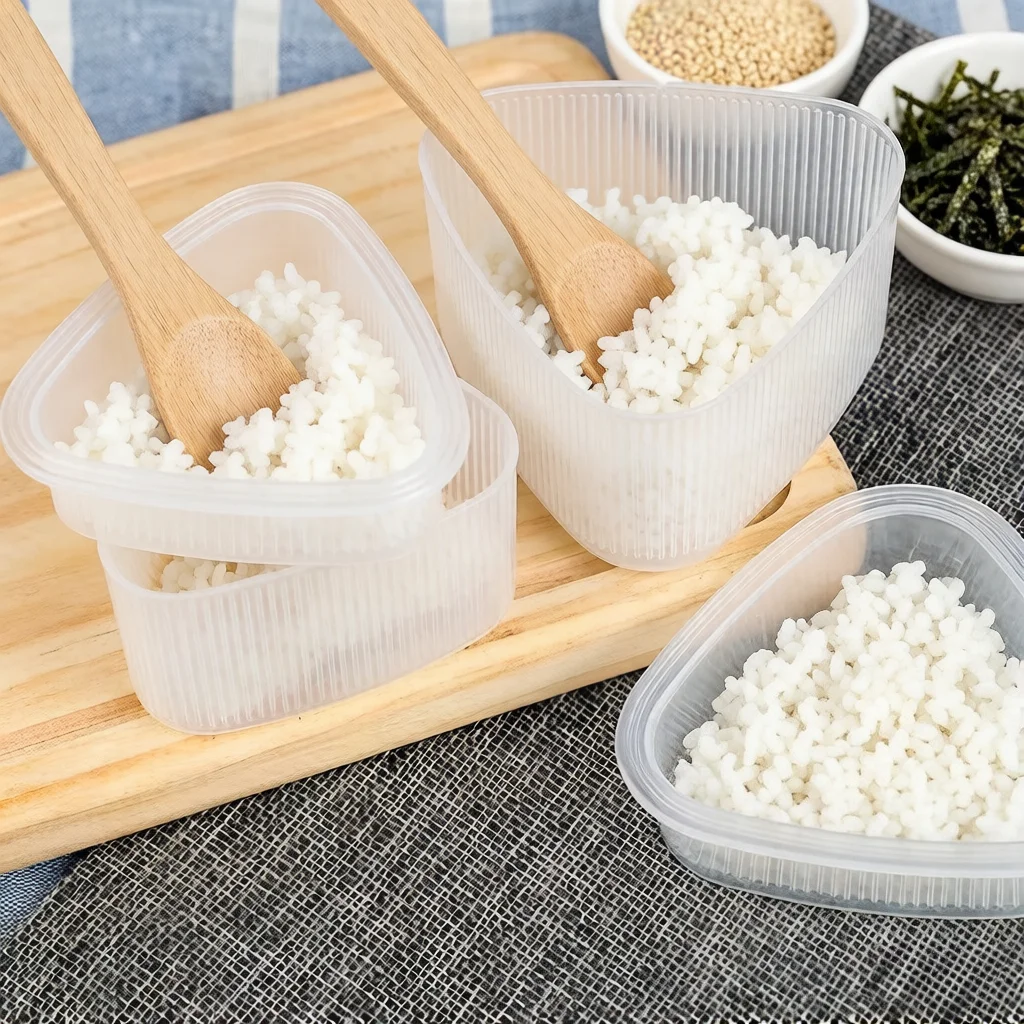 2PCS Transparent DIY Sushi Mold Kit Onigiri Rice Ball Triangular Sushi Maker Food Press Kitchen Bento Accessory Set