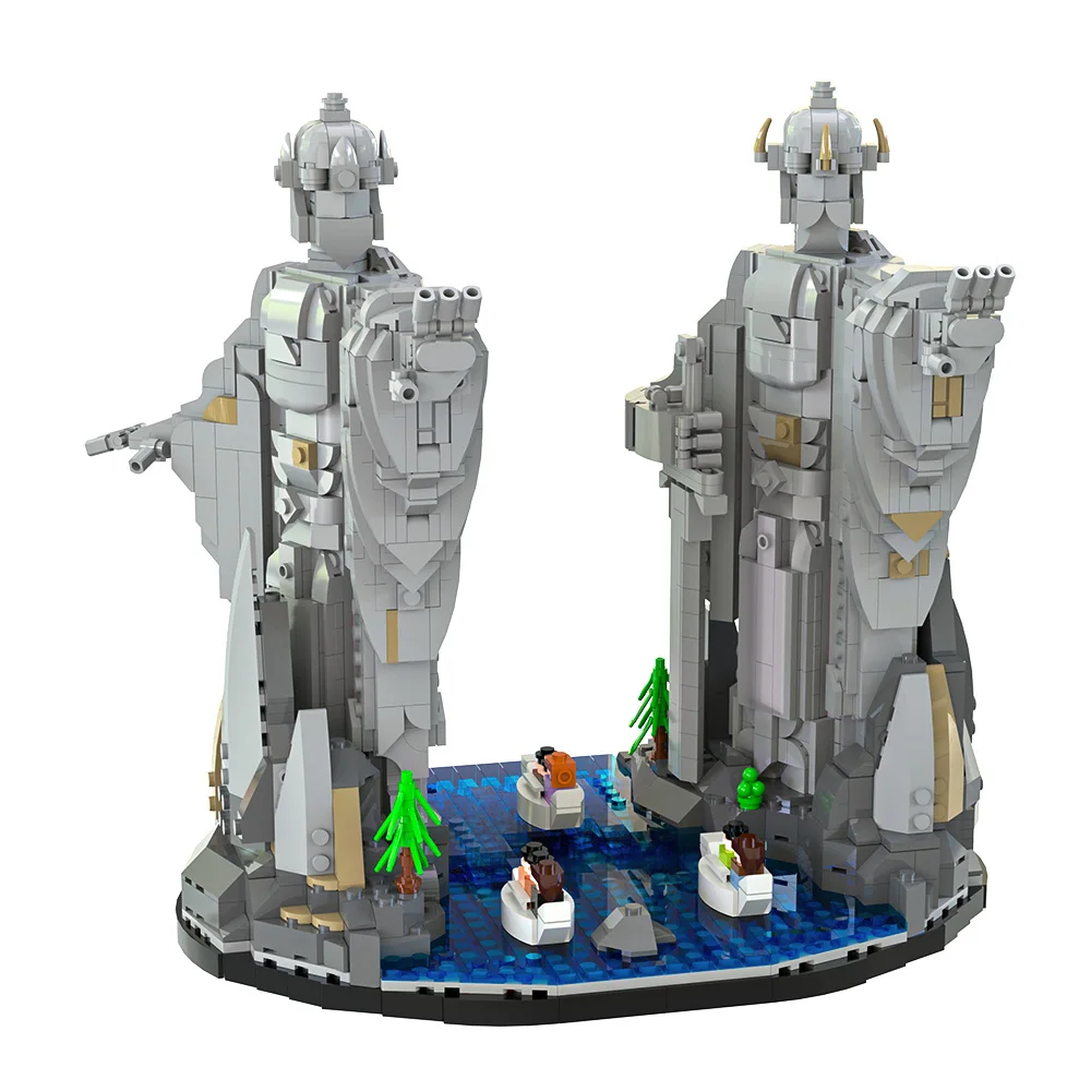 

MOC Movie Rings The Argonath Bricks Model Medieval The Argonath Statue Building Blocks Assembly Toys Kids DIY Birthday Gifts