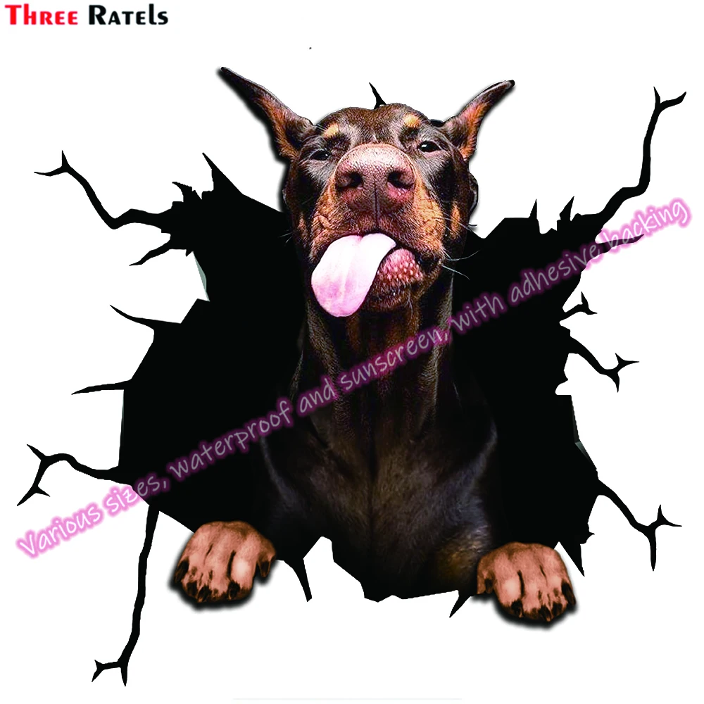 Three Ratels DA Doberman Pinscher Sticker For Car Decoration Fuel Tank Cap Trunk Bumper Decals Vinyl Material Property