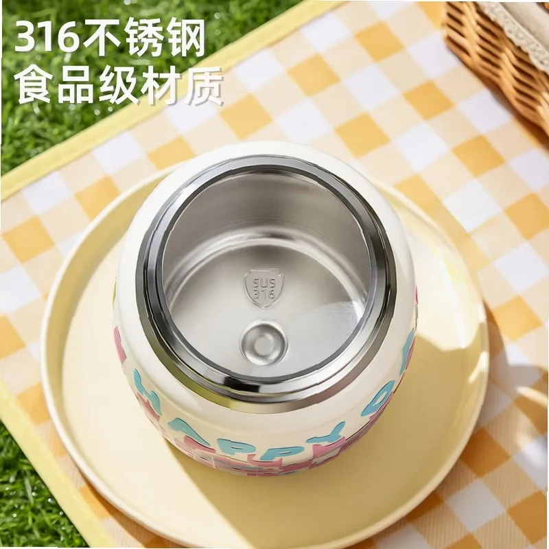 High looks quotient 316 Stainless Steel Cartoon Insulated Cup Cute Straw Water Bottle Portable Handle Kids Travel Tumbler