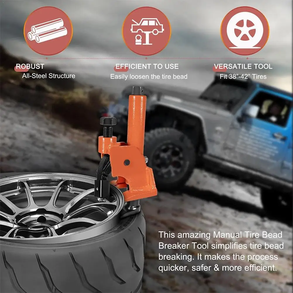 

Portable Tire Changer Manual Tire Bead Breaker Tires Changer Tool With Rubber Pad Protect Aluminum Alloy Hubs Tire Repair Tool
