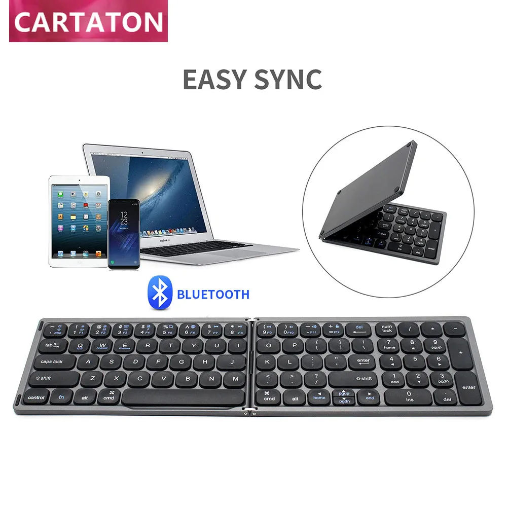 Ergonomische benutzer definierte ultra dünne spanische Layout Kunststoff abs Bluetooth faltbare Mini-Tastatur mit Pad