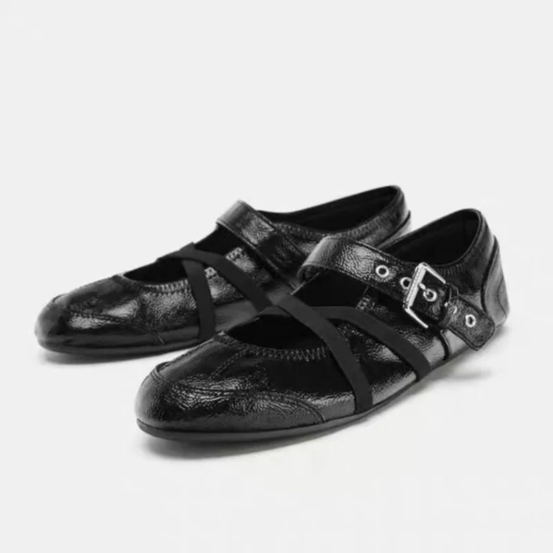 

Retro Women's Mary Jane Shoes Exquisite Genuine Leather Casual Shoes for Woman French Flat Shoe Designer Shoes Zapatos De Mujer