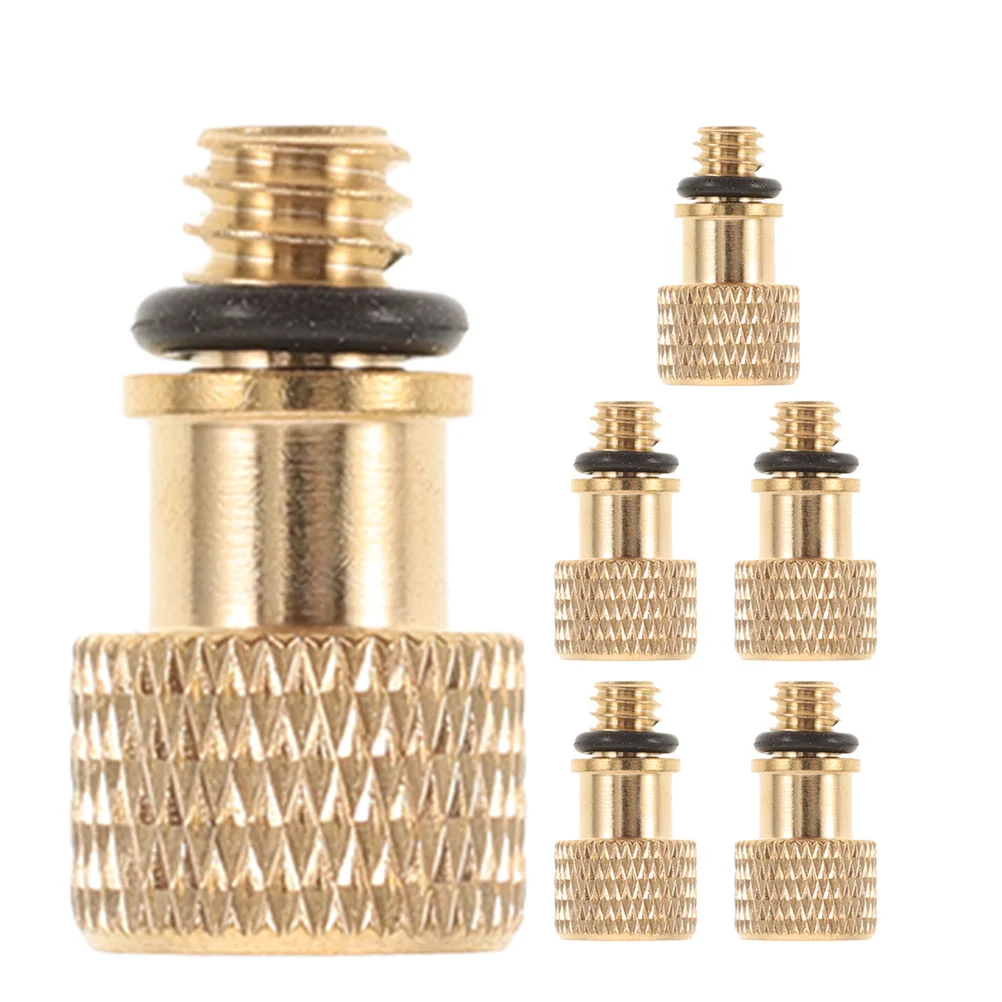 

6Pcs American to English Valve Adapters Pure Copper Bicycle Pump Inflatable Connectors for Bike Tires Compatible with Mountain