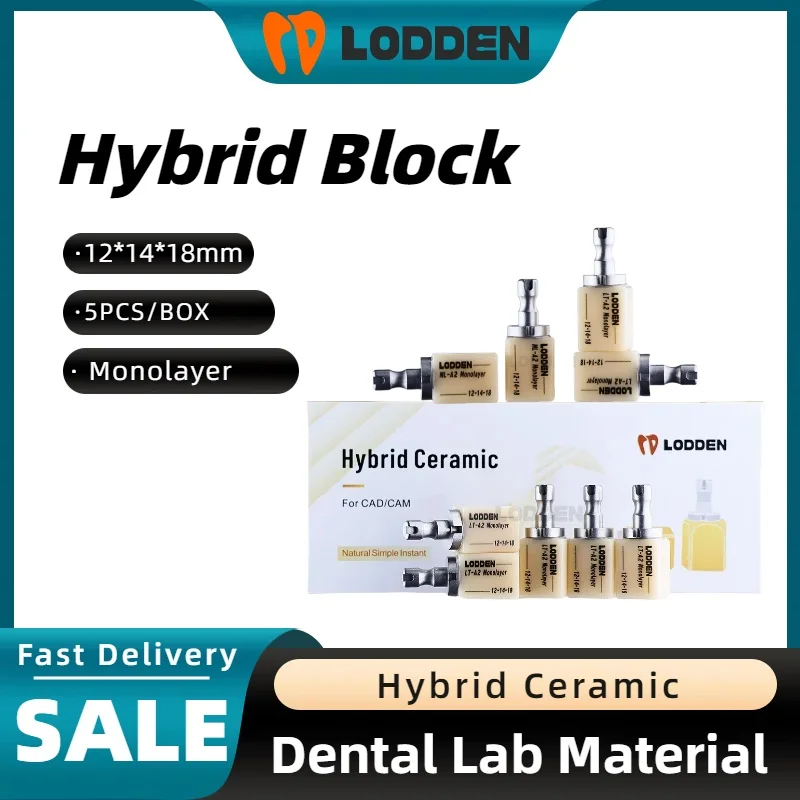 Hybrid Ceramics Dental Composite Resin Without Sintering LT/HT CAD/CAM Glass Ceramic Hybrid Blocks 18*14*12 Mutilayer