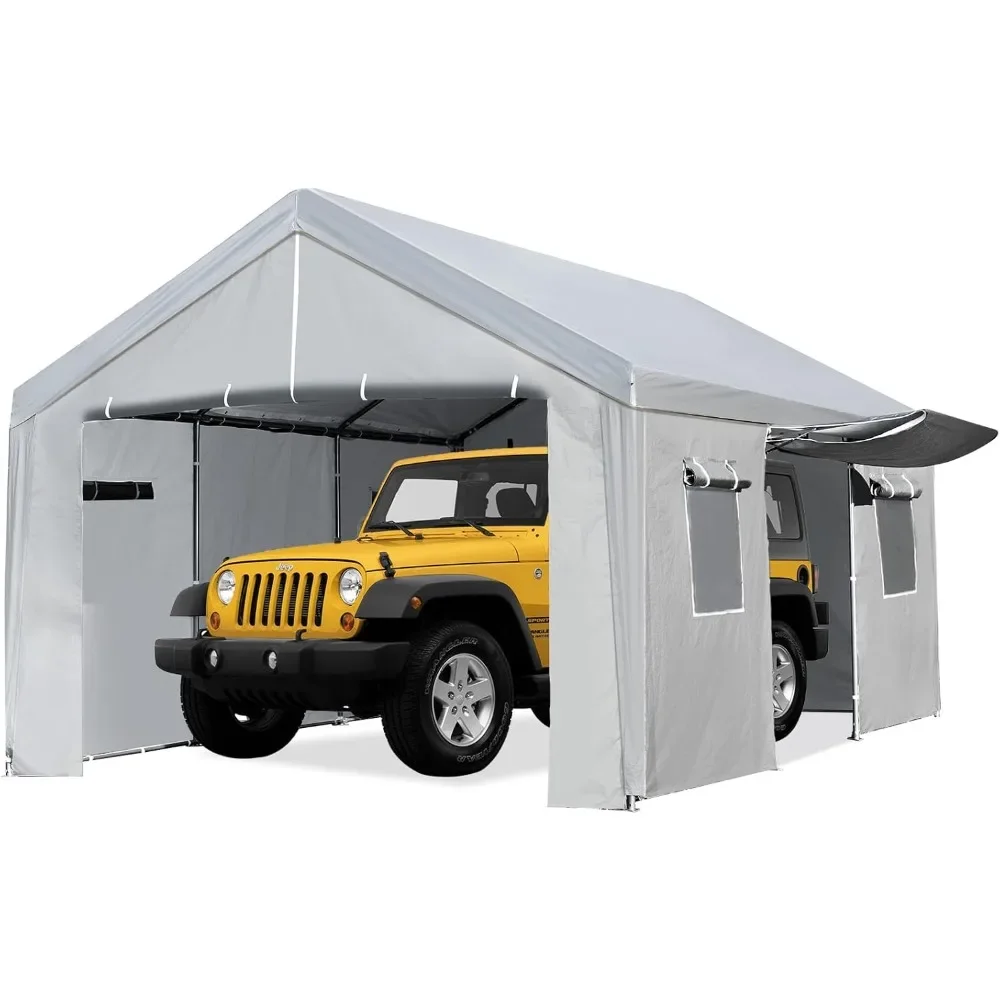 Carport Car Port Canopy 13x20 Ft Heavy Duty, Portable Garage Shelter with Removable Sidewalls, Metal Frame, All Weather Carport