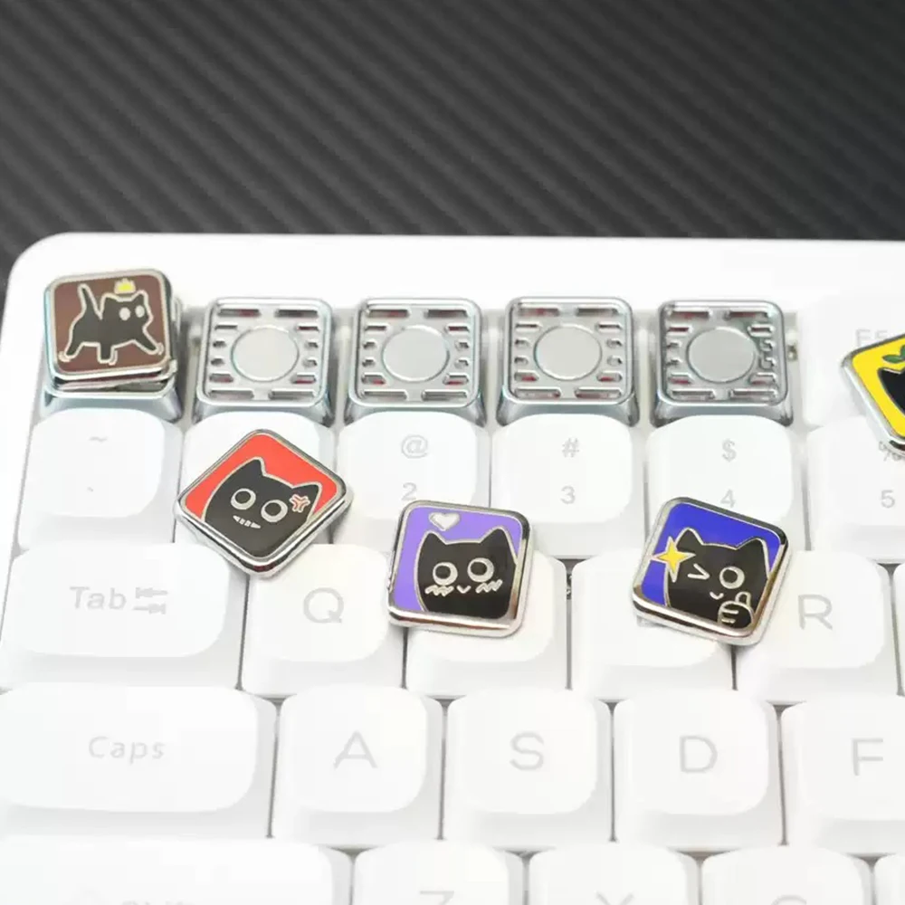 Low Profile Keycaps Mechanical Keyboards Metal Keycaps ESC Arrow Cute Cat Custom Magnetic Gaming Key Caps