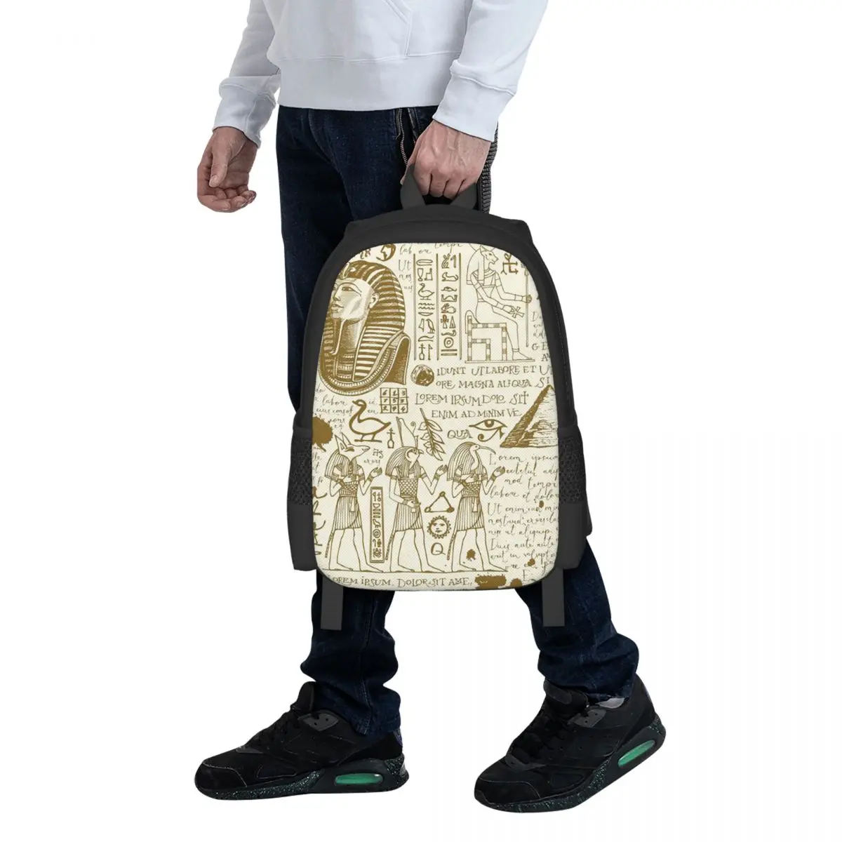 

Ancient Egypt God Horus And Anubis Egyptian Pharaoh Student Backpack School Bag Hiking Travel Daypack for Bookbag Shoulder Bags