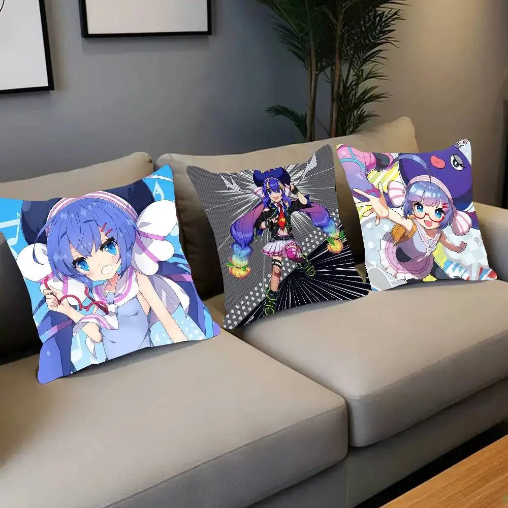 Virtual Singer O-Otomachi Una Pillow Case Fashion Square Pillowcase Bedroom Sofa Room Ins Decoration Leisure