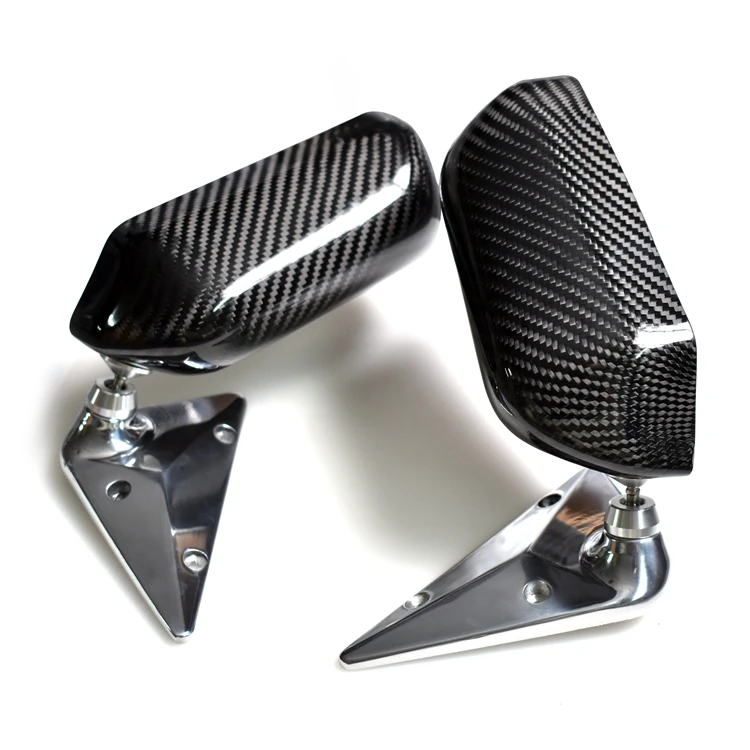 

Universal Dry Carbon Fiber Car Side Mirror Blue Tint Anti Glare Rearview Mirror with Bracket