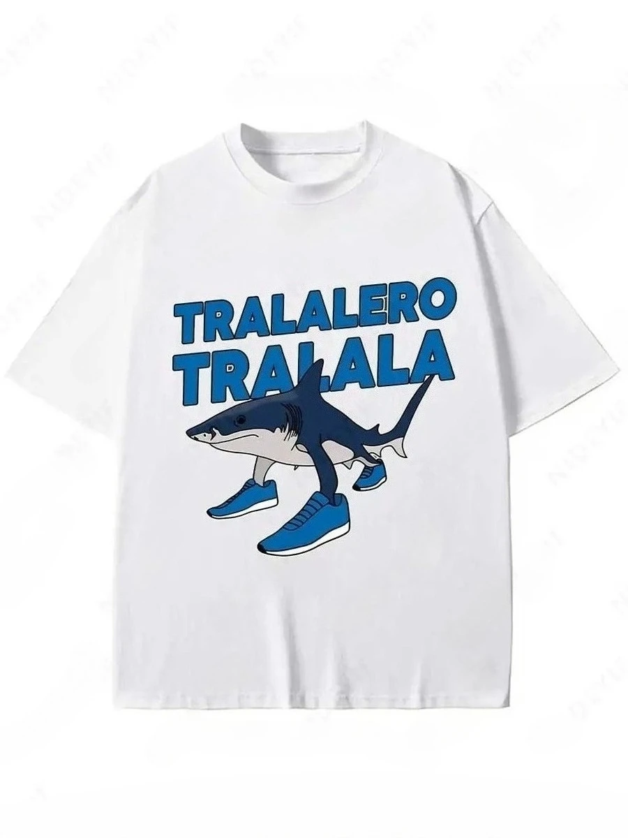 

Tralalero Tralala Funny Shark Meme T-shirt Gifts Women's Fashion Gothic Vintage T-shirts Casual T Shirt