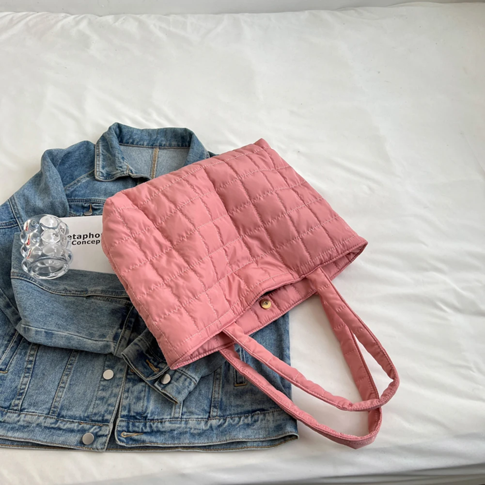 Borsa tote da donna alla moda trapuntata autunno inverno borse con manico superiore modello rombo borsa shopper da donna solida per le vacanze quotidiane