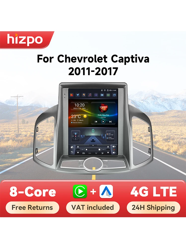 Hizpo 9,7-Zoll Bildschirm Autoradio für Chevrolet Captiva 2011 - 2017 Kabelloses Carplay Android Auto Multimedia-Videoplayer 2din GPS 360-Grad-Kamera Stereo