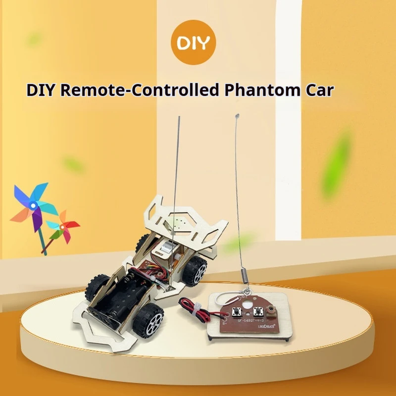 Diy Wireless Remote Control Car Wooden Electric Racing Model School Science Experiment Educational Assembly Kit 2026 New Model