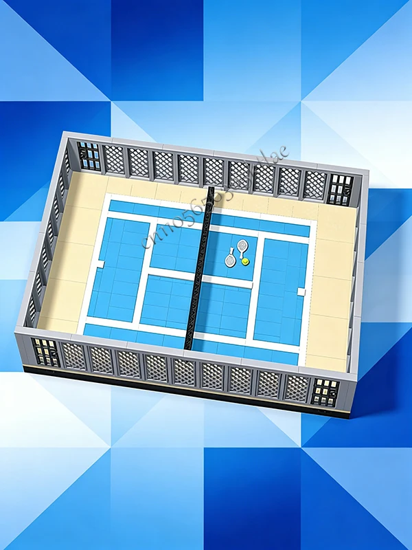 335 ELEMENTÓW Dom Ulica Tenisowy Boisko na MILS MOC Personalizowany Modułowy Zestaw Klocków Kreatywny Projekt DIY Zabawka dla Chłopców Prezent na Boże Narodzenie