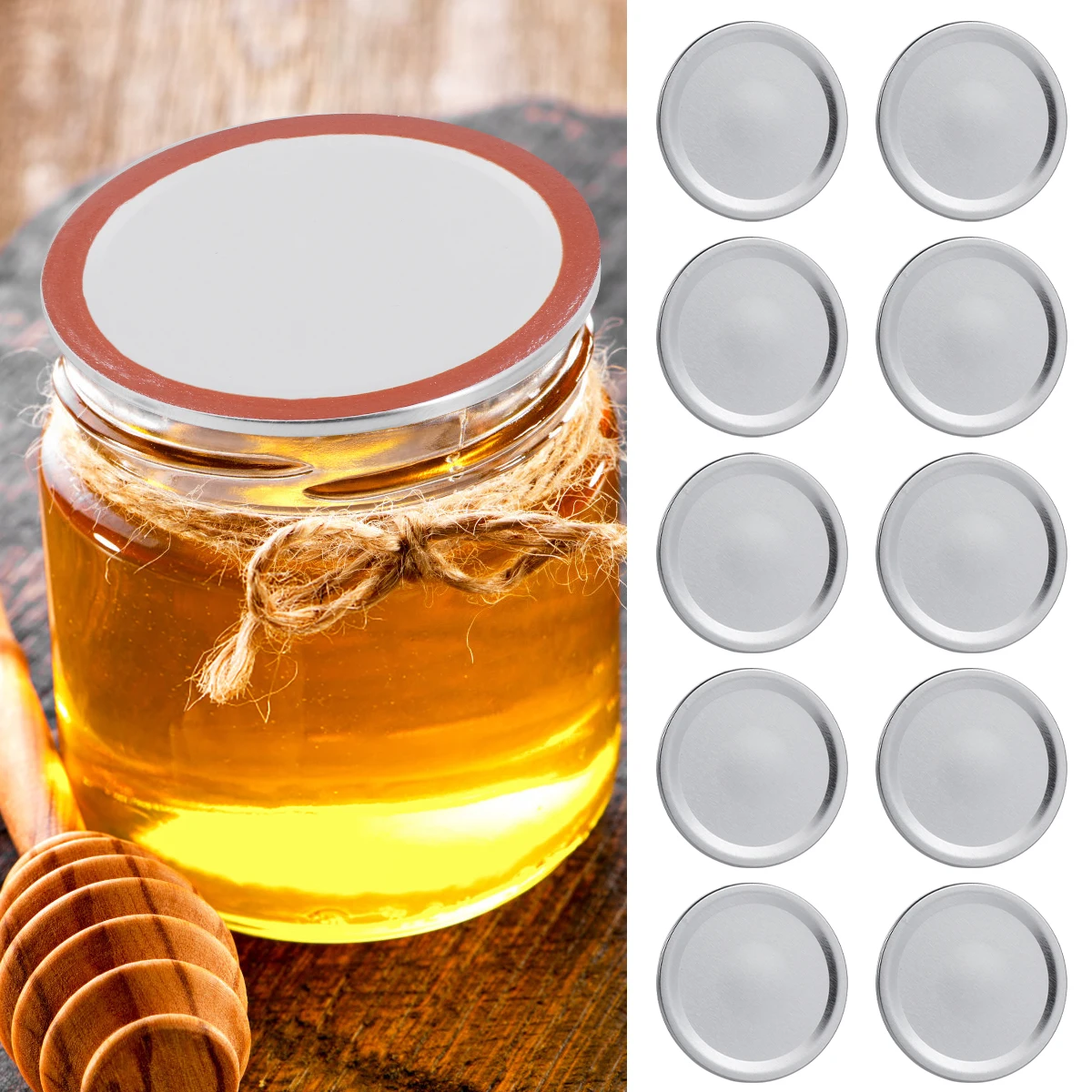 

24pcs Tinplate Split-Type Cover Plate Round Sealing Lids For Mason Jar Storage Reusable Metal Caps Dry Food Pickles Biscuits
