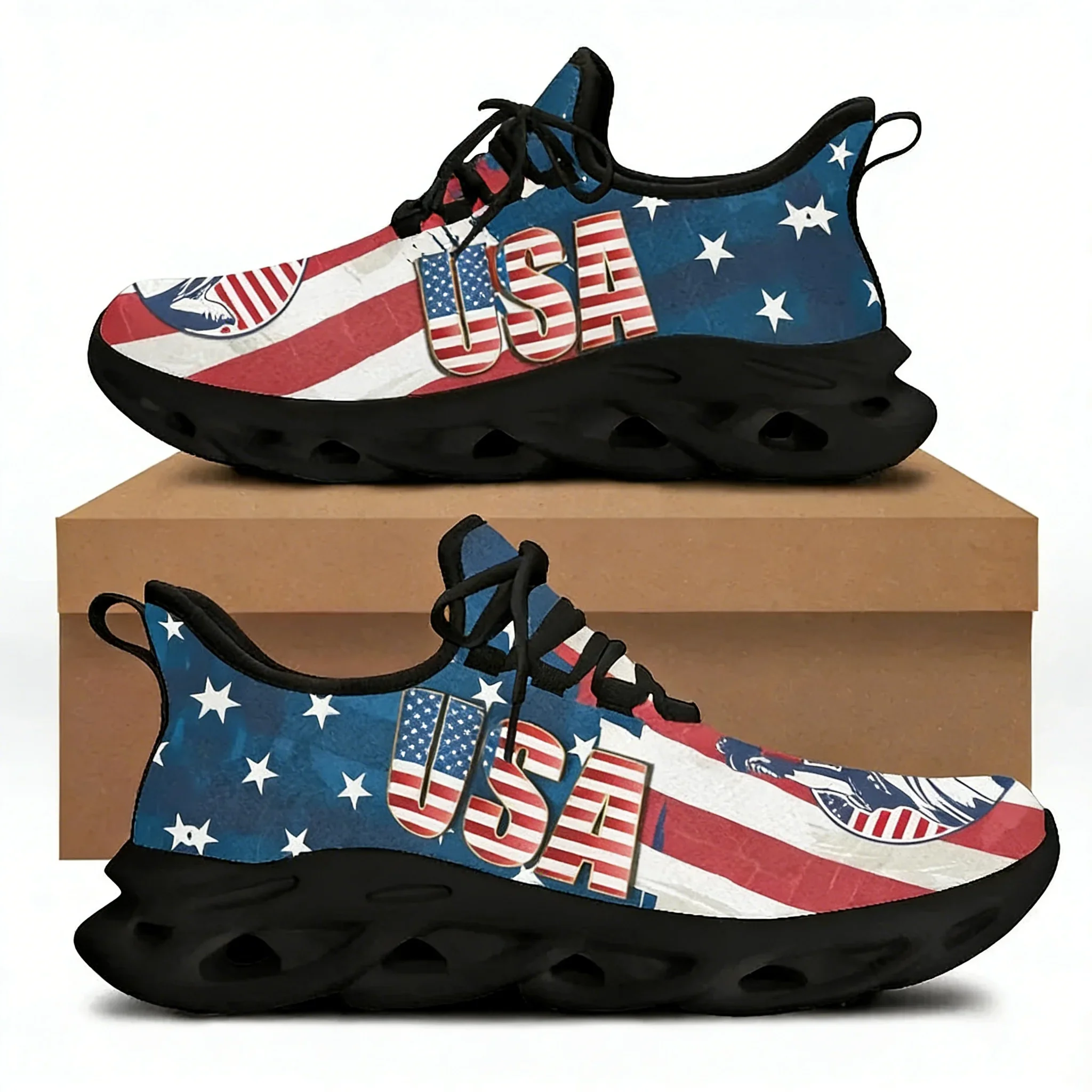 

7.4 American Flag Statue of Liberty Print Flat Shoes for Women Cool Sneaker for Female Spring Summer Woman Footwear