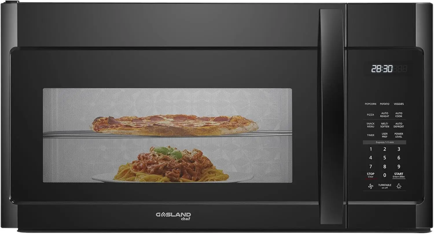 1.9 Cu. Ft. 30 Inch OTR1902B Over the Range Microwave Oven, Over the Stove Microwave, 1000 Watts, 400 CFM Exhaust Fan an