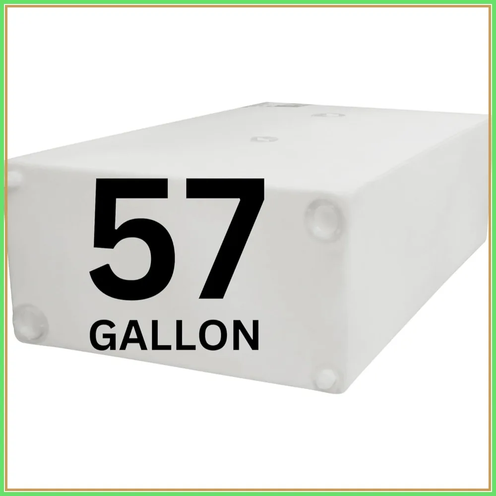 

57 Gallon RV Fresh Water Tank, Potable Storage for Campers, Trailers, Motorhomes, Cube 43"x25"x13"